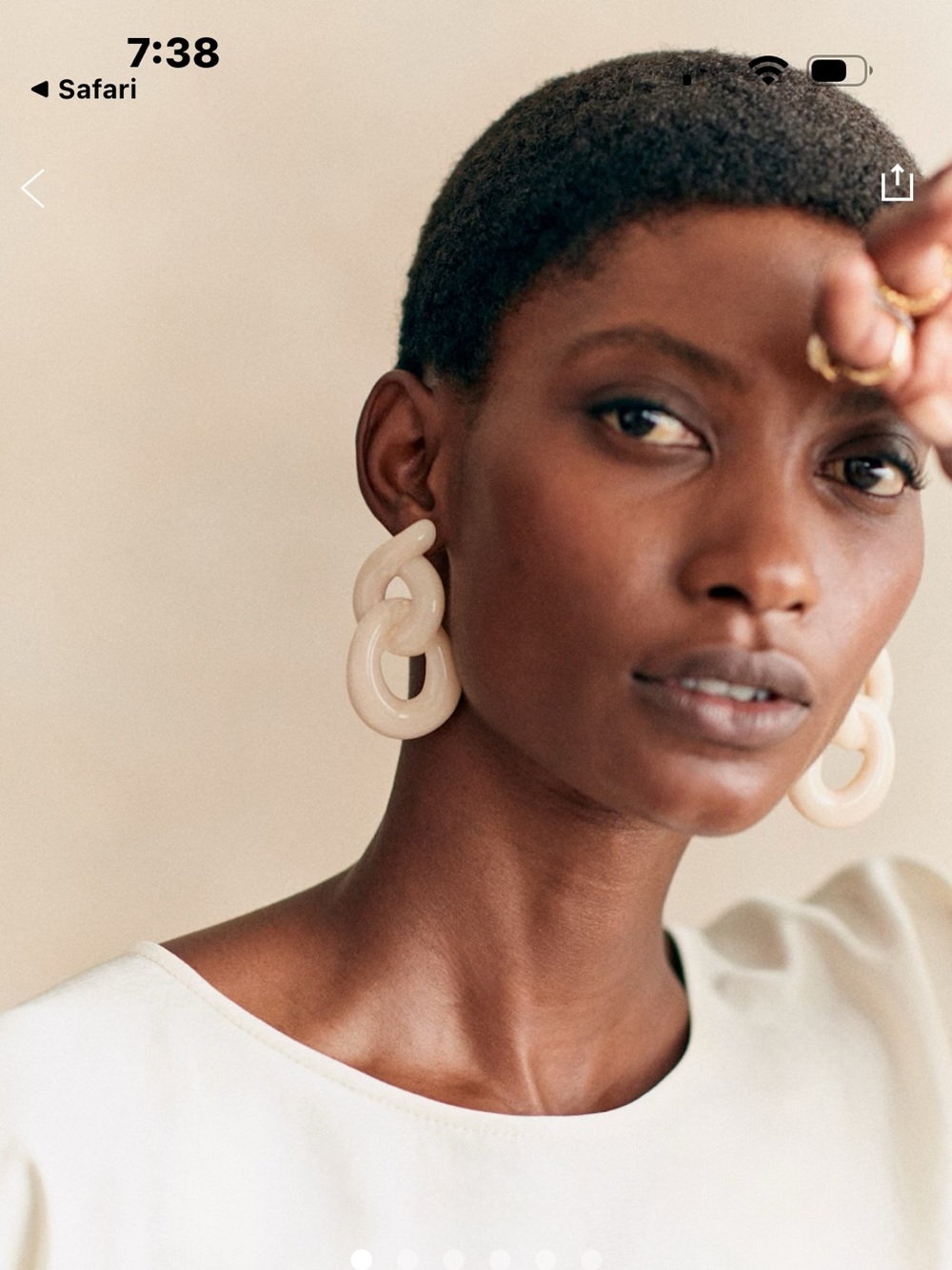 Sezane Adelia Boucles-Ecru Linked Hoop Statement Earrings-never worn!